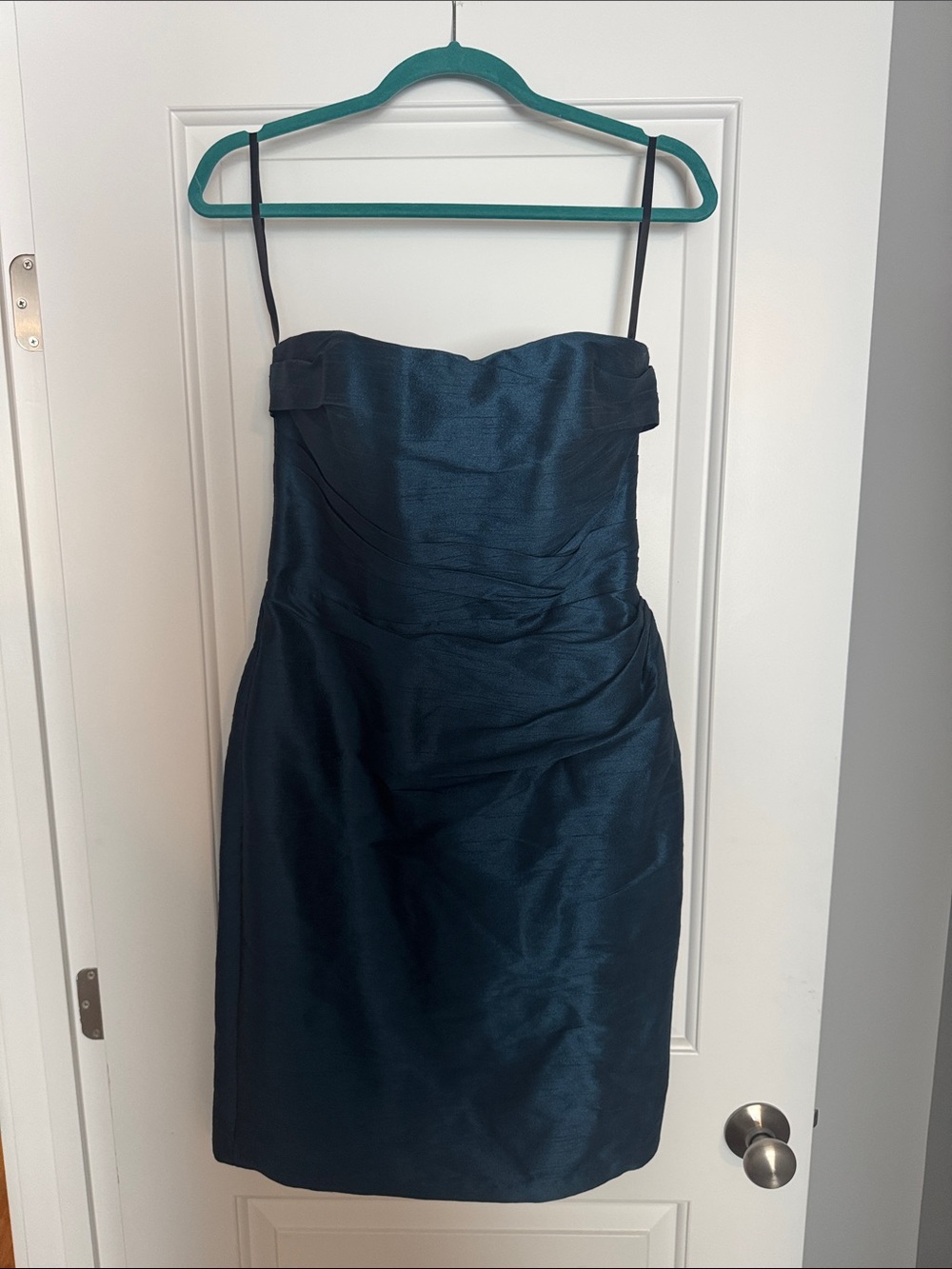 Jim Hjelm Occasions Strapless Navy Satin Cocktail Dress NWOT Size 10
